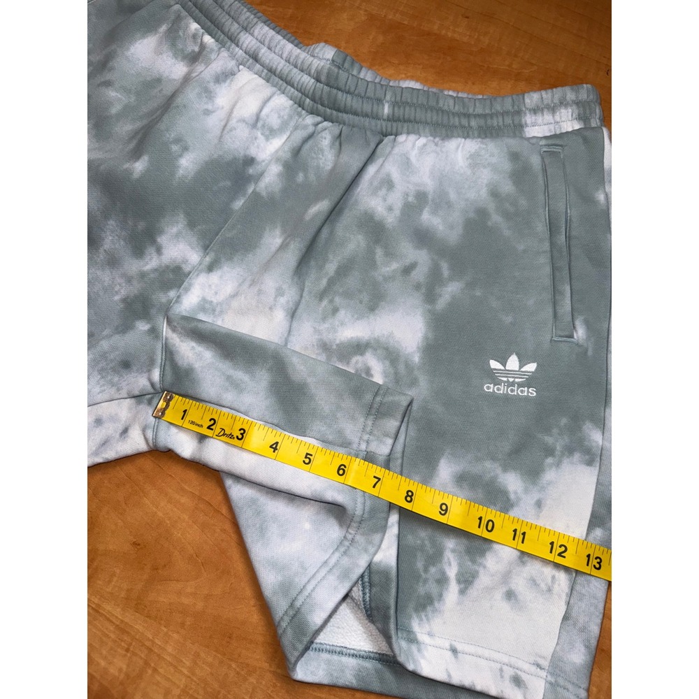 Adidas Originals Essentials Tie Dye Sweat Shorts Green White Trefoil Mens 2XL - Picture 6 of 6